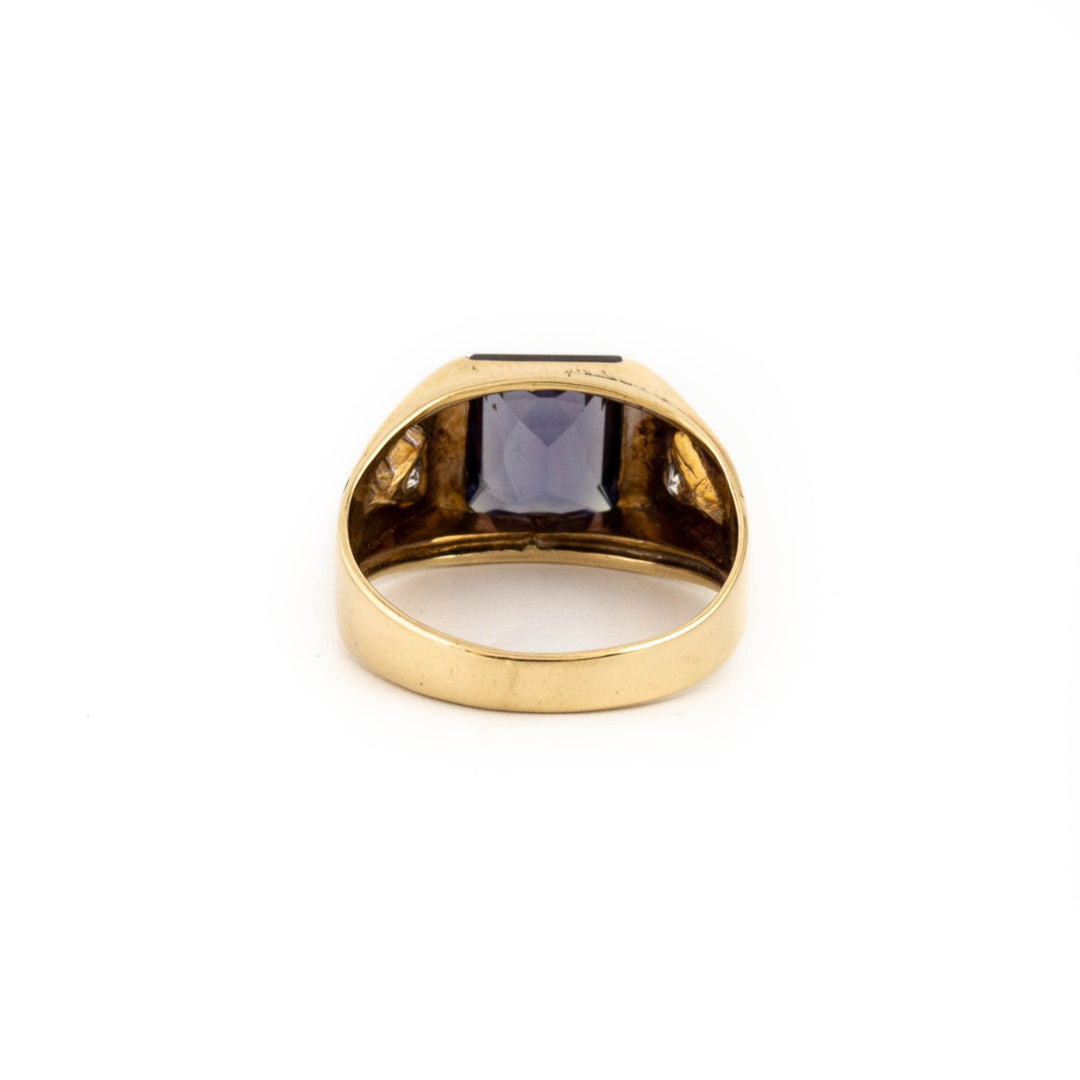 Gold Synthetic Amethyst Ring - Kingdom Jewelry