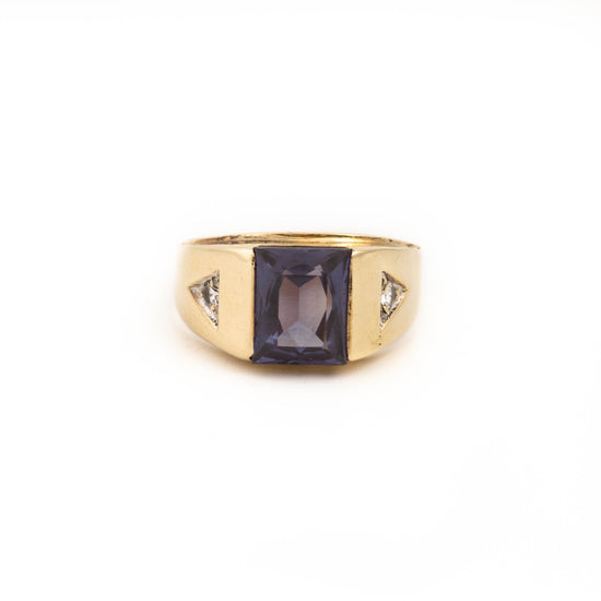 Gold Synthetic Amethyst Ring - Kingdom Jewelry