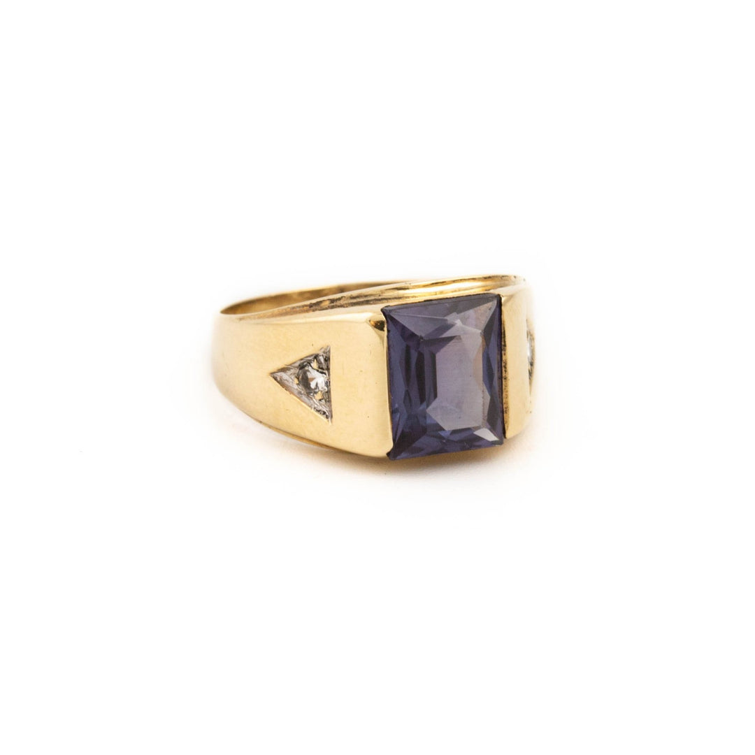 Gold Synthetic Amethyst Ring - Kingdom Jewelry