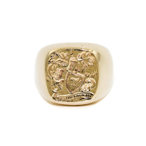 Gold Wax Seal Family Signet Ring - Kingdom Jewelry