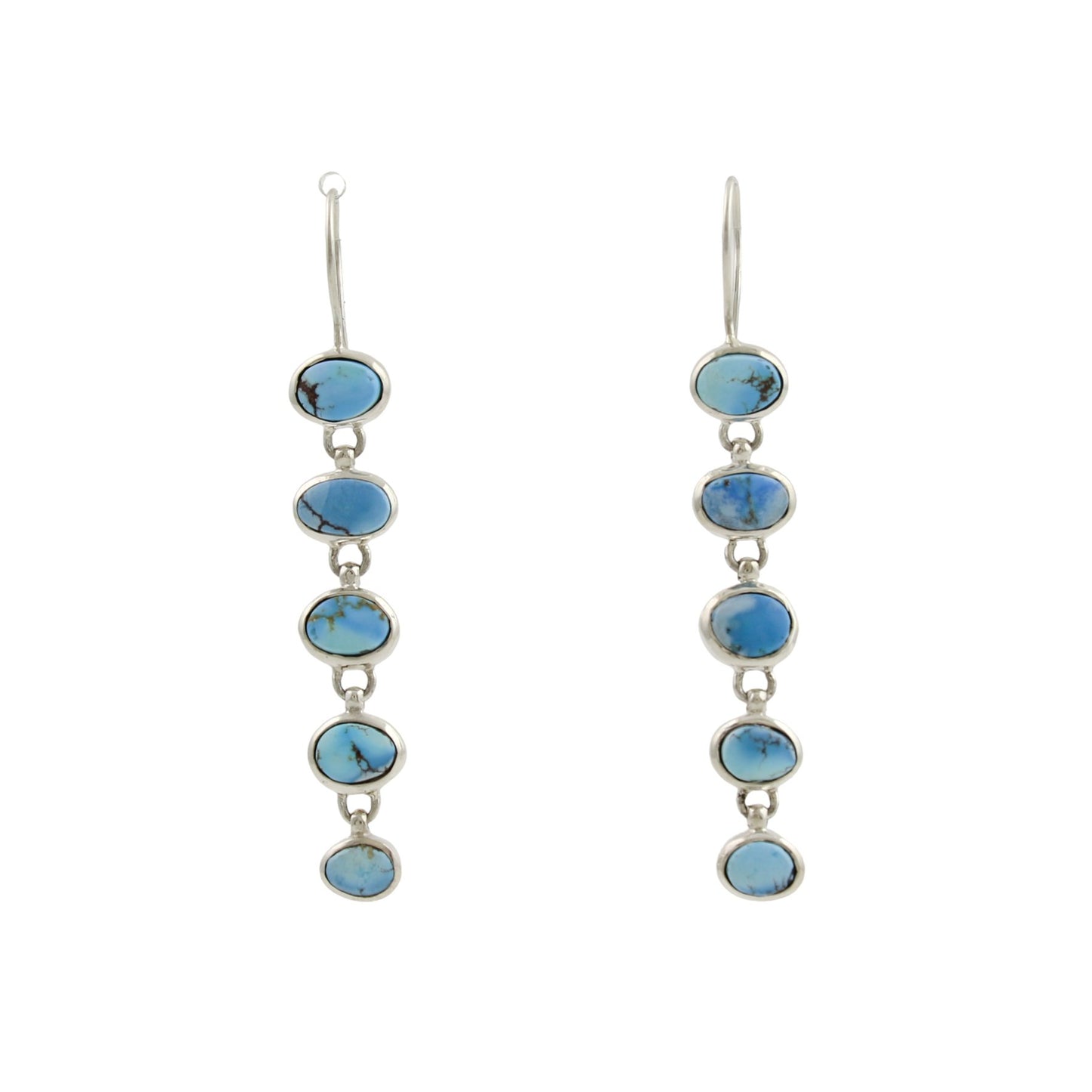 Golden Hills Turquoise Drop Earrings Five Stone - Kingdom Jewelry