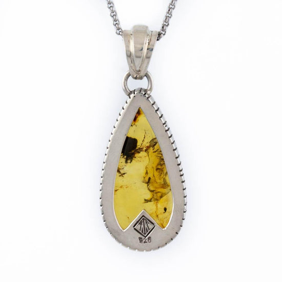 Golden Teardrop Amber Pendant - Kingdom Jewelry