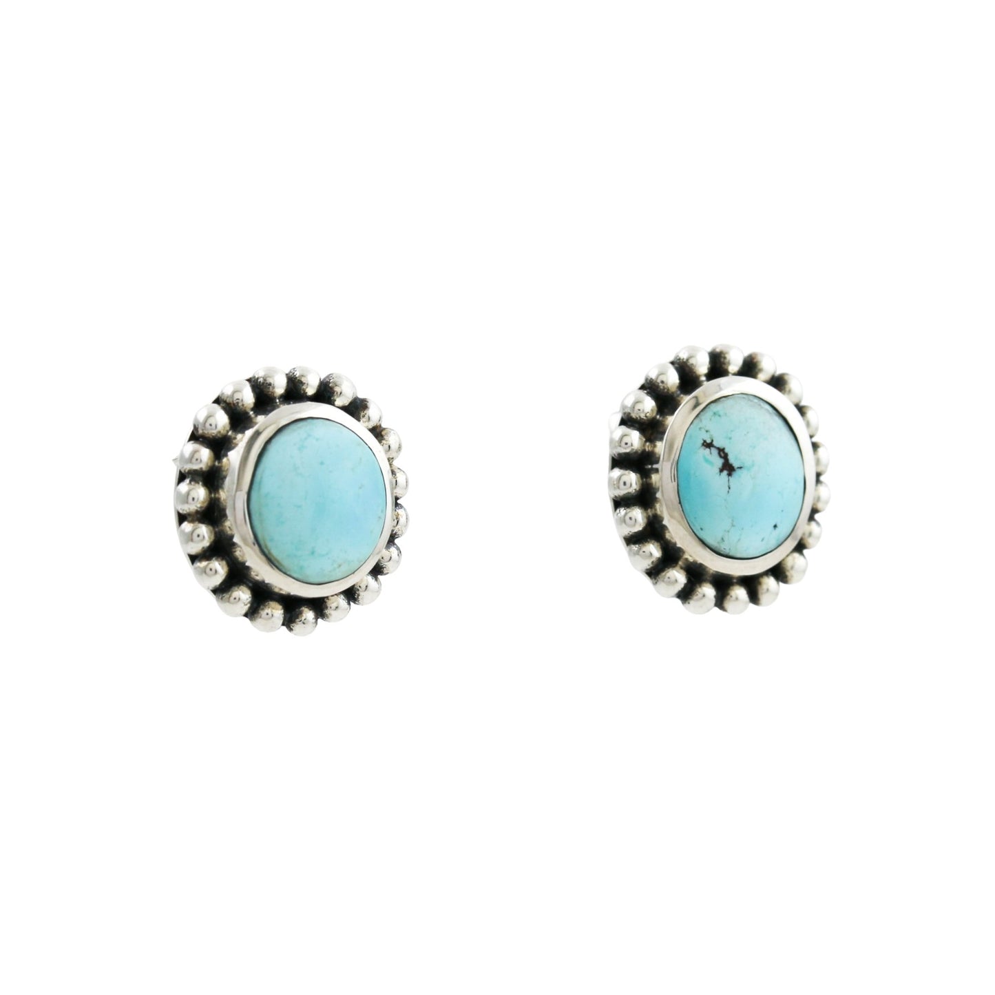 Granulated Silver Studs x Golden Hills Turquoise - Kingdom Jewelry