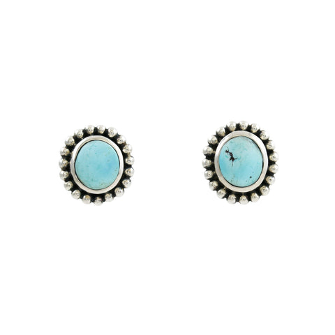 Granulated Silver Studs x Golden Hills Turquoise - Kingdom Jewelry