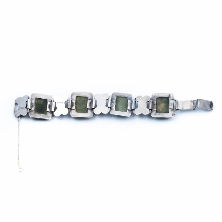 Green Agate Taxco Bracelet - Kingdom Jewelry
