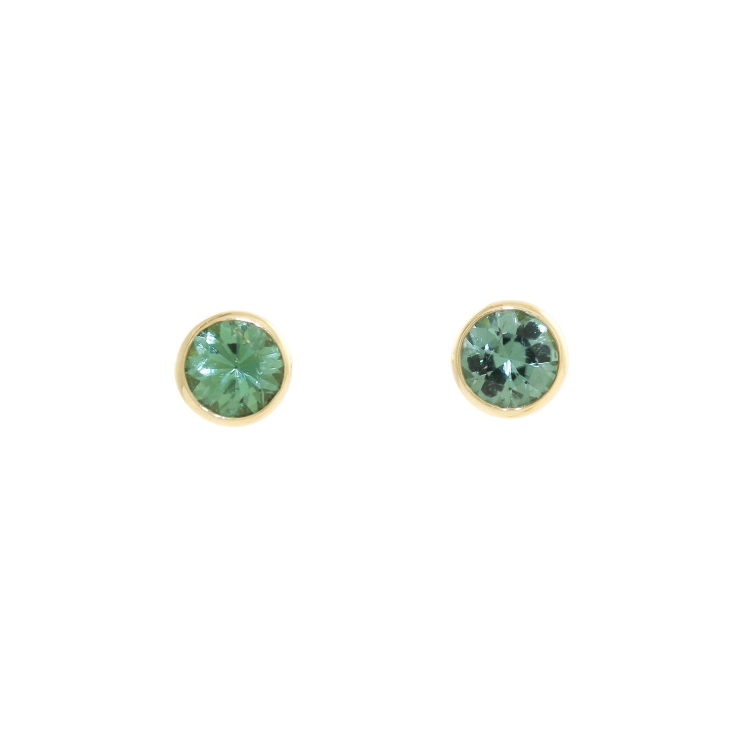 Green Tourmaline studs in 14k - Kingdom Jewelry