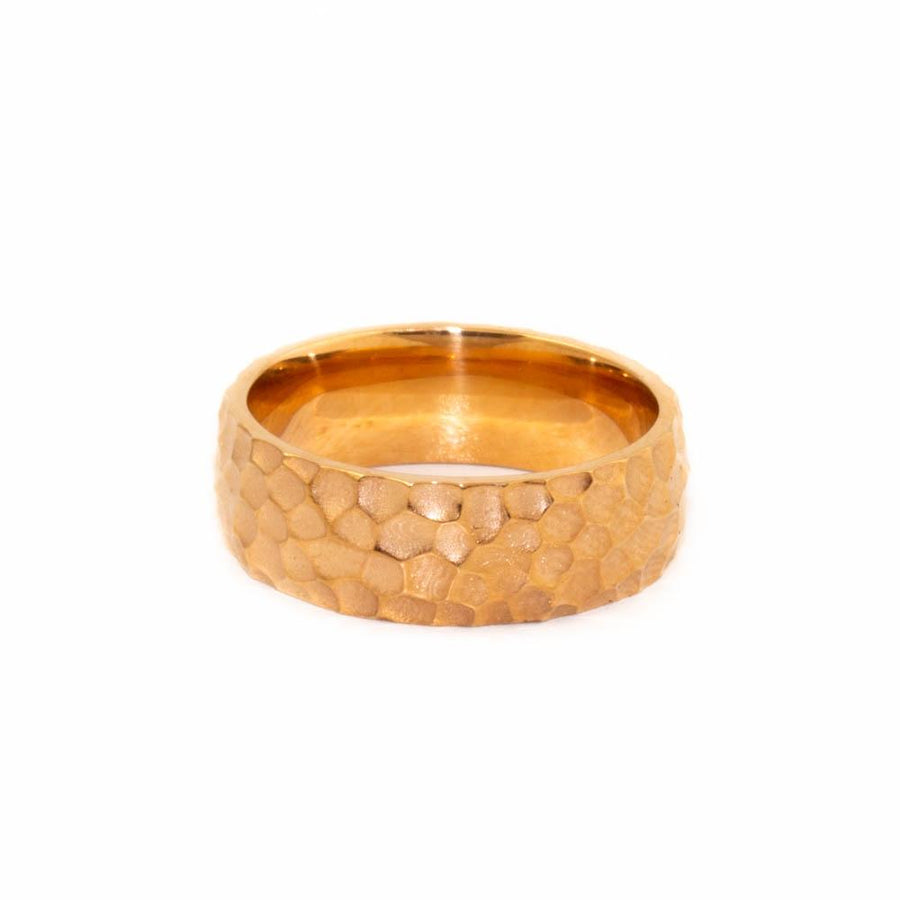 Hammered X Rose Wedding Band - Kingdom Jewelry