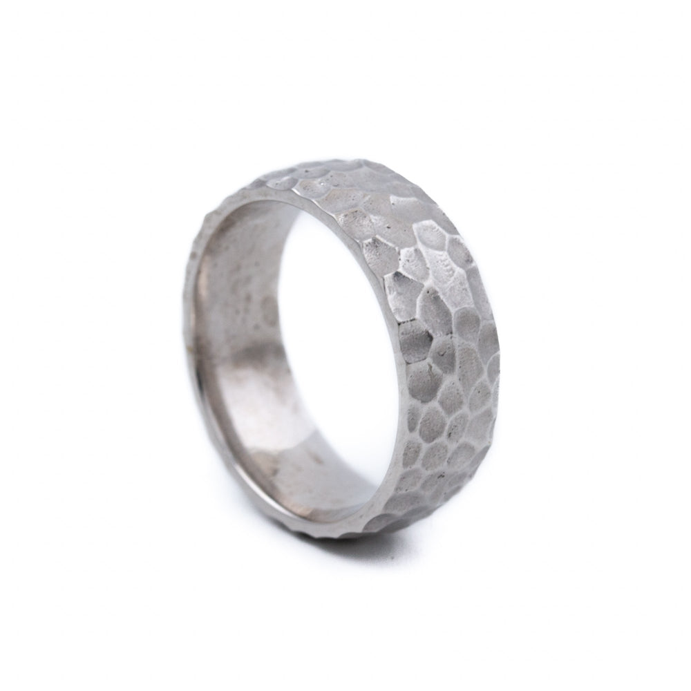 
                      
                        Hammered X White Wedding Band - Kingdom Jewelry
                      
                    