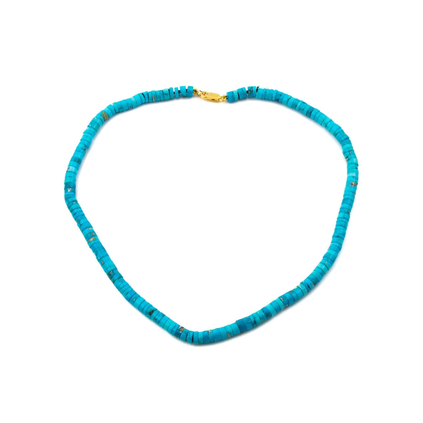 Heat Treated Turquoise Heishi Necklace 1 - Kingdom Jewelry