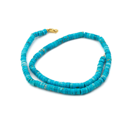 Heat Treated Turquoise Heishi Necklace 1 - Kingdom Jewelry