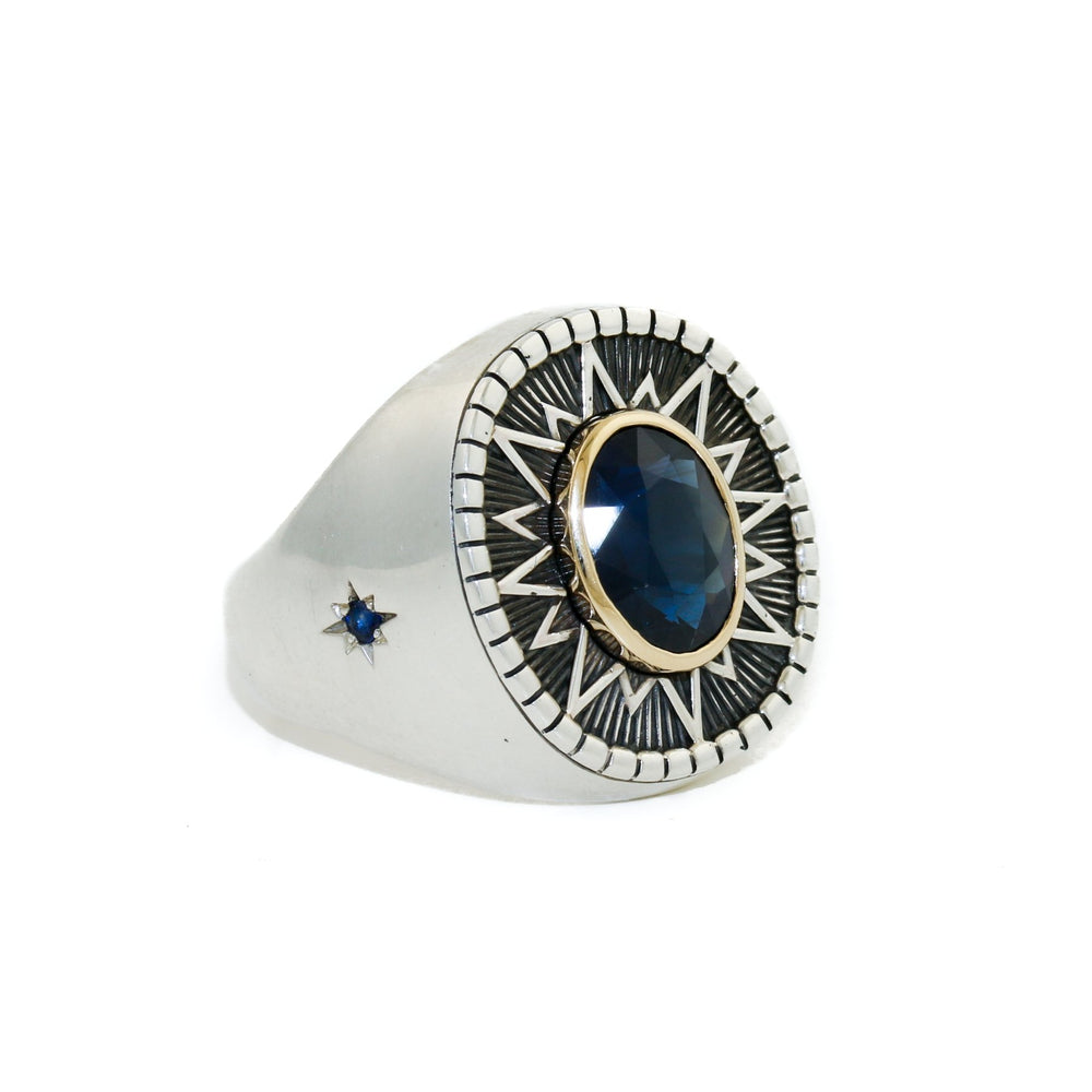 
                      
                        Heavy "Sirius" Signet x Blue Montana Sapphire - Kingdom Jewelry
                      
                    