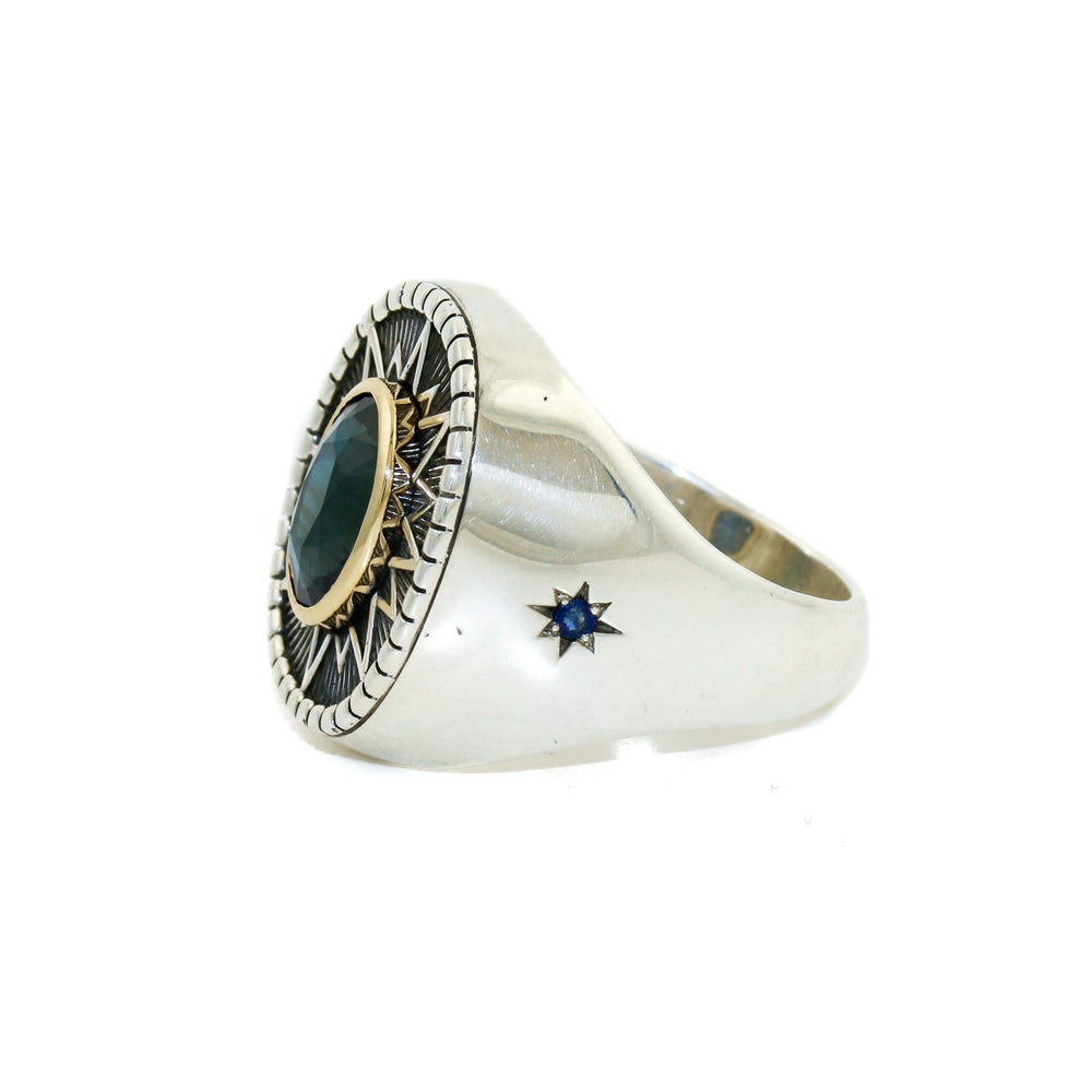 
                      
                        Heavy "Sirius" Signet x Blue Montana Sapphire - Kingdom Jewelry
                      
                    