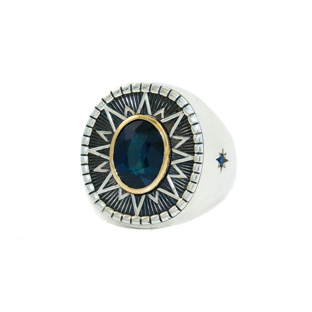 
                      
                        Heavy "Sirius" Signet x Blue Montana Sapphire - Kingdom Jewelry
                      
                    