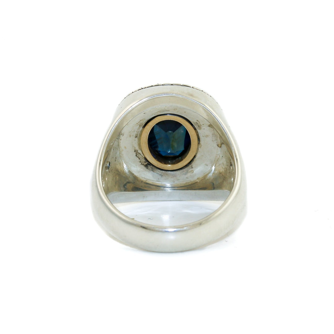 Heavy "Sirius" Signet x Blue Montana Sapphire - Kingdom Jewelry