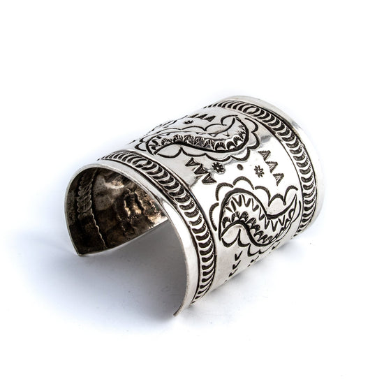 Heavy Stamped Repousse Cuff - Kingdom Jewelry