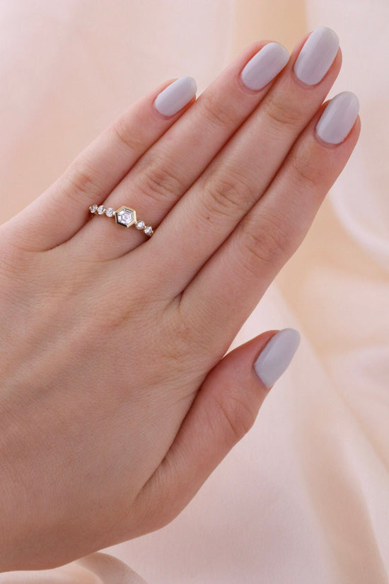 Hex-Cut Diamond Engagement Ring - Kingdom Jewelry