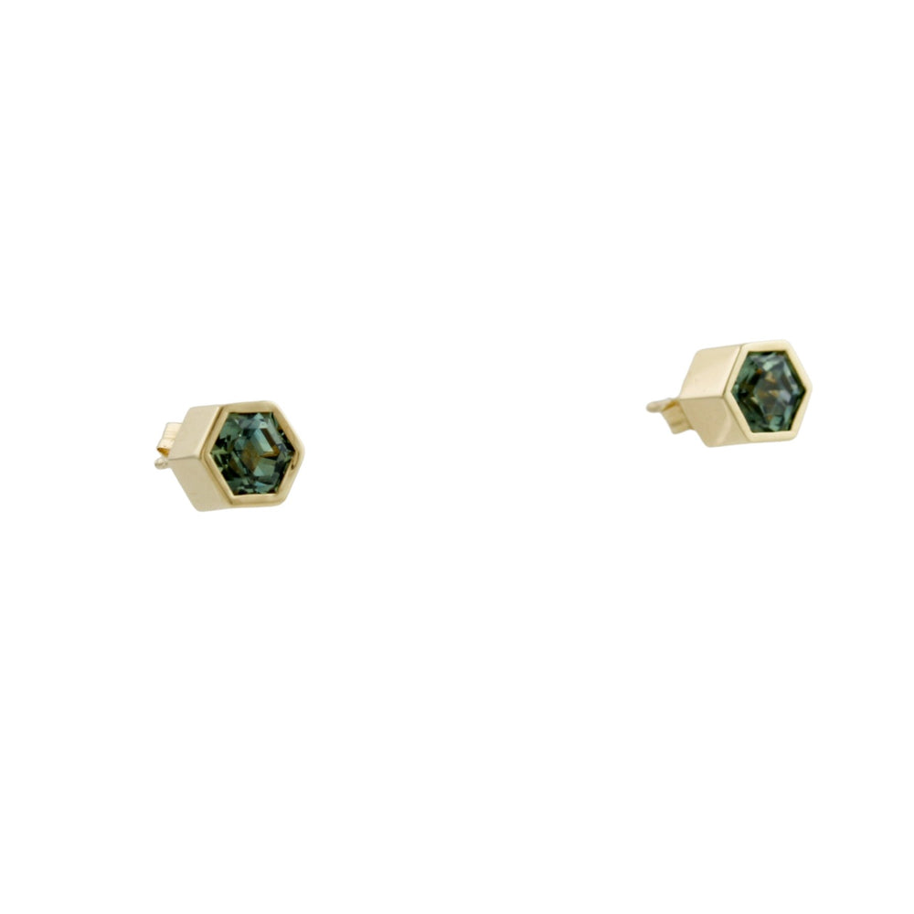 
                      
                        Hex Sapphire x 18k Yellow Gold Stud - Kingdom Jewelry
                      
                    