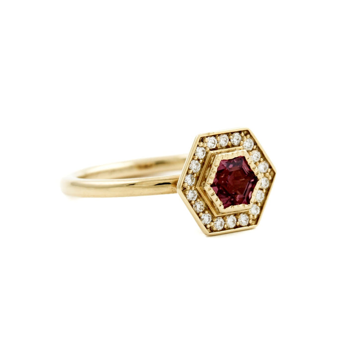Hexagonal Pink Sapphire Ring - Kingdom Jewelry