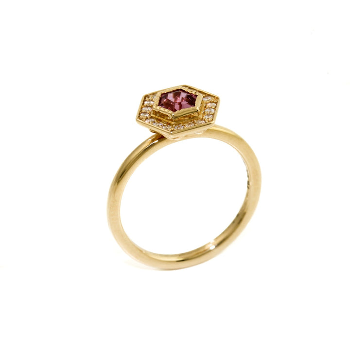 Hexagonal Pink Sapphire Ring - Kingdom Jewelry