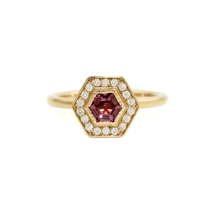 Hexagonal Pink Sapphire Ring - Kingdom Jewelry