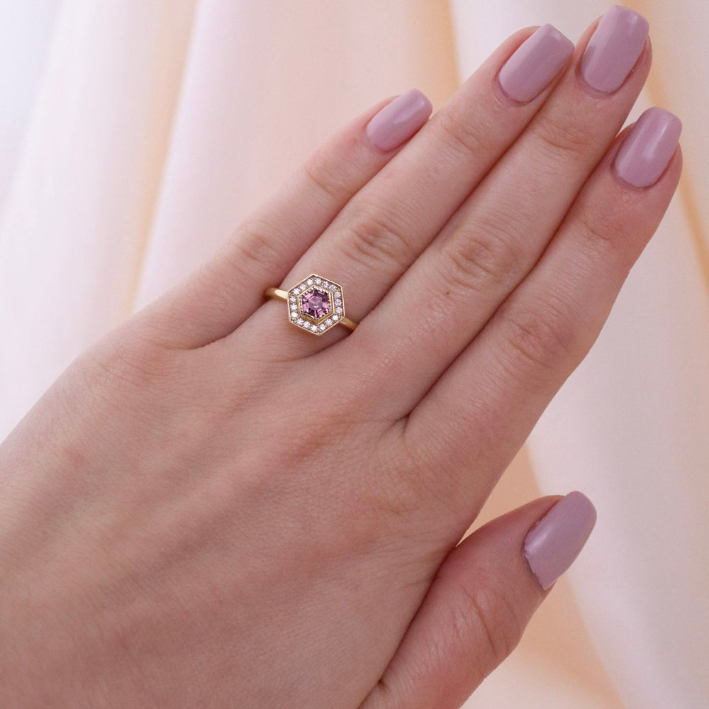 
                      
                        Hexagonal Pink Sapphire Ring - Kingdom Jewelry
                      
                    