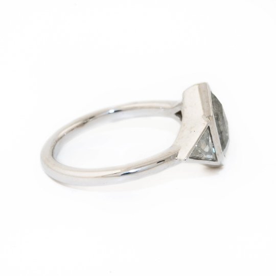 Hexagonal Salt and Pepper Diamond Ring - Kingdom Jewelry