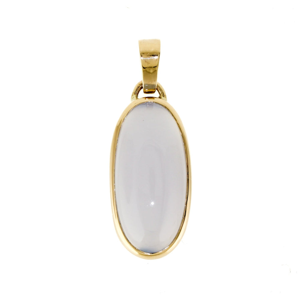 Holly Blue Chalcedony Oval Pendant x 14k Gold - Kingdom Jewelry