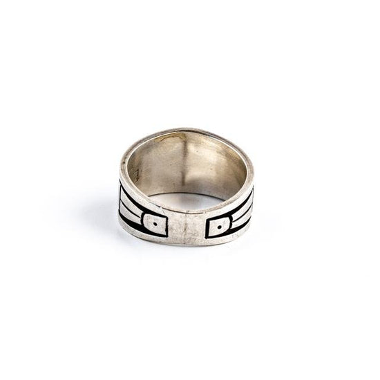Hopi Overlay Silver Ring - Kingdom Jewelry