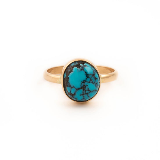 Hubei Turquoise Gold Ring - Kingdom Jewelry
