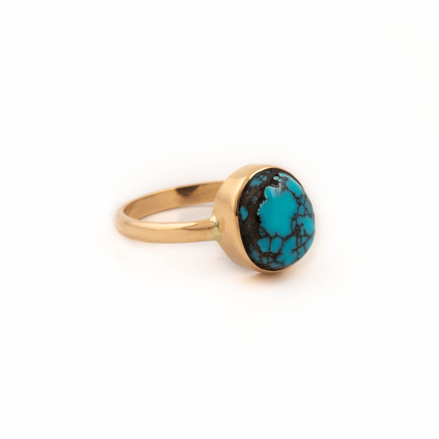 Hubei Turquoise Gold Ring - Kingdom Jewelry