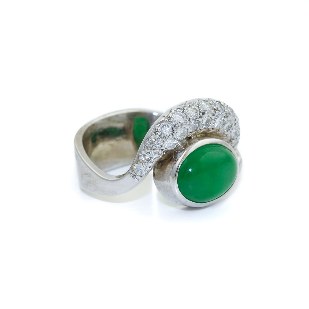 Jadeite x Diamond Ring 18k - Kingdom Jewelry