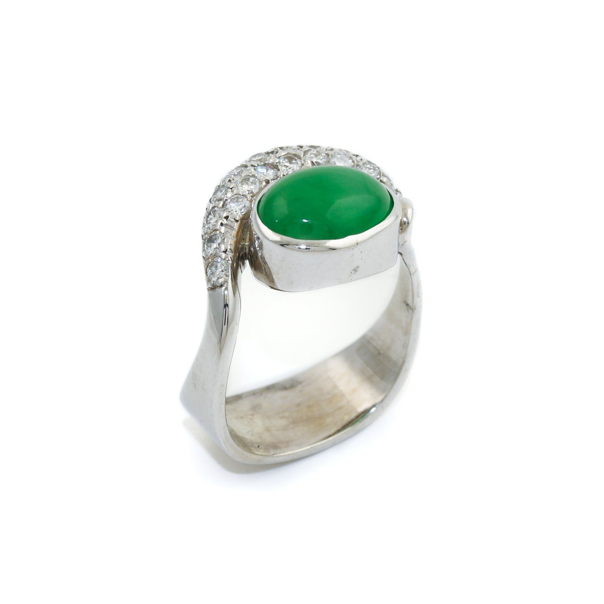 Jadeite x Diamond Ring 18k - Kingdom Jewelry