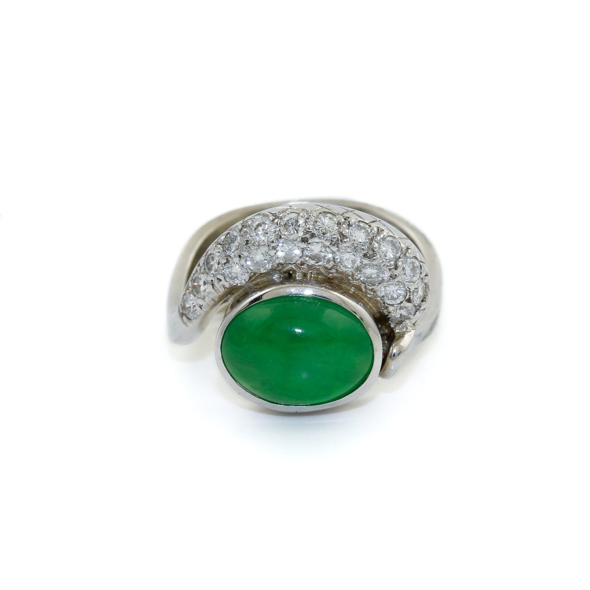 Jadeite x Diamond Ring 18k - Kingdom Jewelry