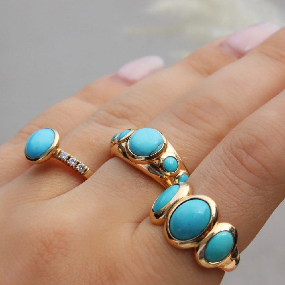 
                      
                        Jamila Turquoise 14k Gold Gypsy Ring - Kingdom Jewelry
                      
                    