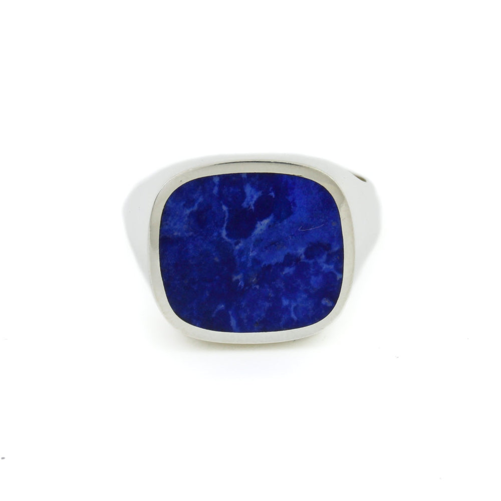 Lapis Inlay Signet Ring - Kingdom Jewelry