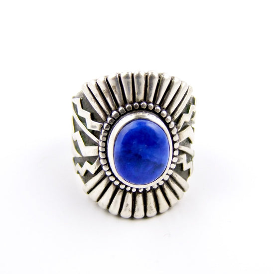 Load image into Gallery viewer, Lapis Sonoran Sunrise Ring - Kingdom Jewelry
