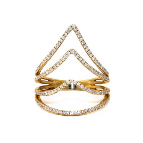 Layered Dagger Diamond Gold Ring - Kingdom Jewelry