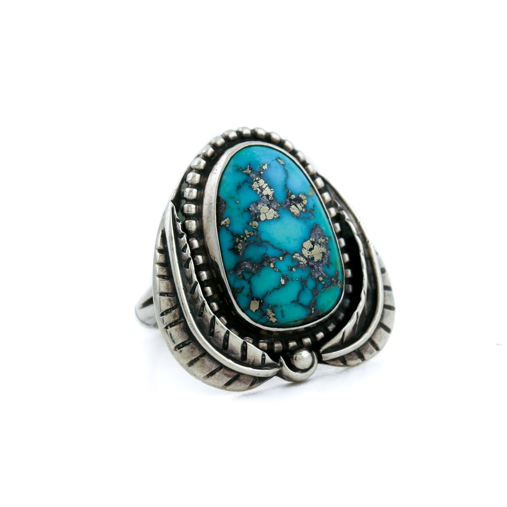 
                      
                        Leaf Motif Turquoise Navajo Ring - Kingdom Jewelry
                      
                    