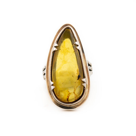 Long Clawset Amber Ring - Kingdom Jewelry