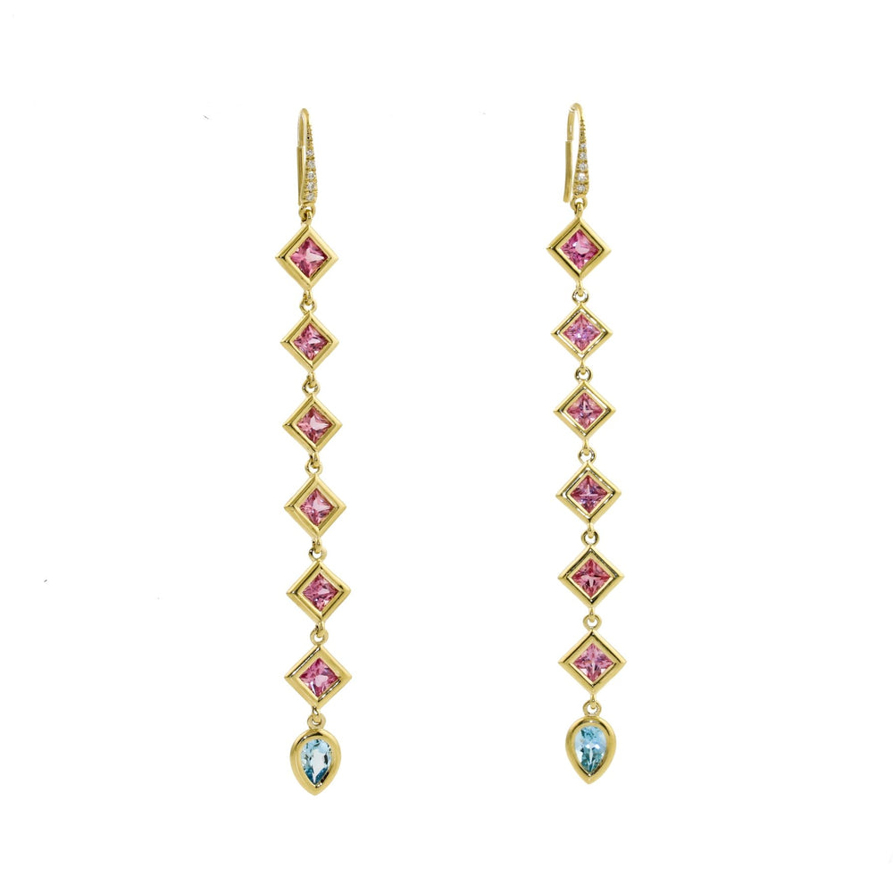 
                      
                        Malinda Peach Sapphire x Aquamarine Drop Earrings - Kingdom Jewelry
                      
                    