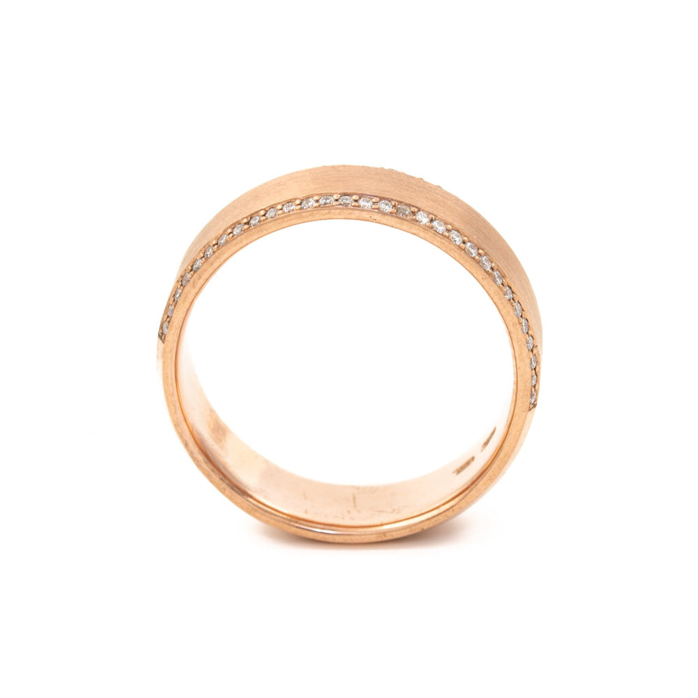 
                      
                        Matte 10 K Rose Gold Diamond Band - Kingdom Jewelry
                      
                    