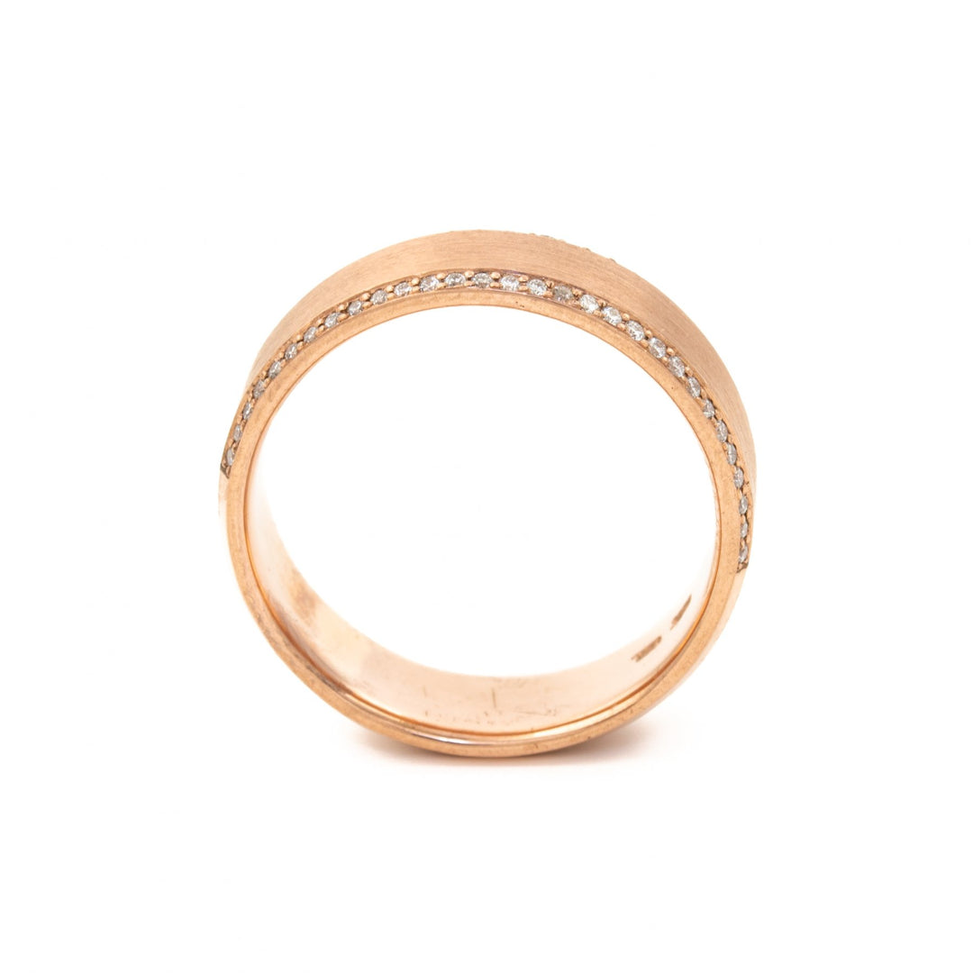 Matte 10 K Rose Gold Diamond Band - Kingdom Jewelry