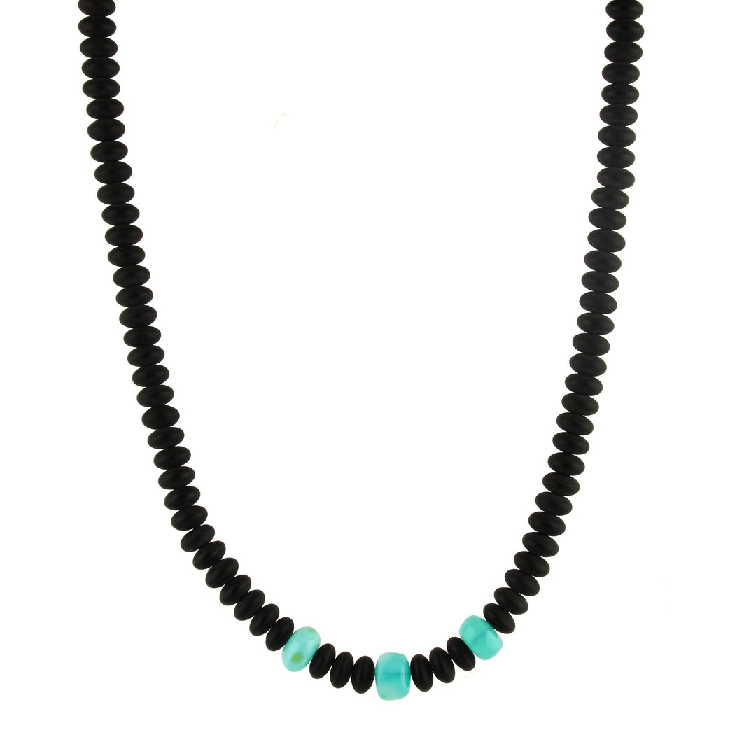 Matte Onyx x Gem silica Beaded Necklace - Kingdom Jewelry