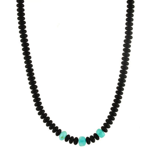 Matte Onyx x Gem silica Beaded Necklace - Kingdom Jewelry