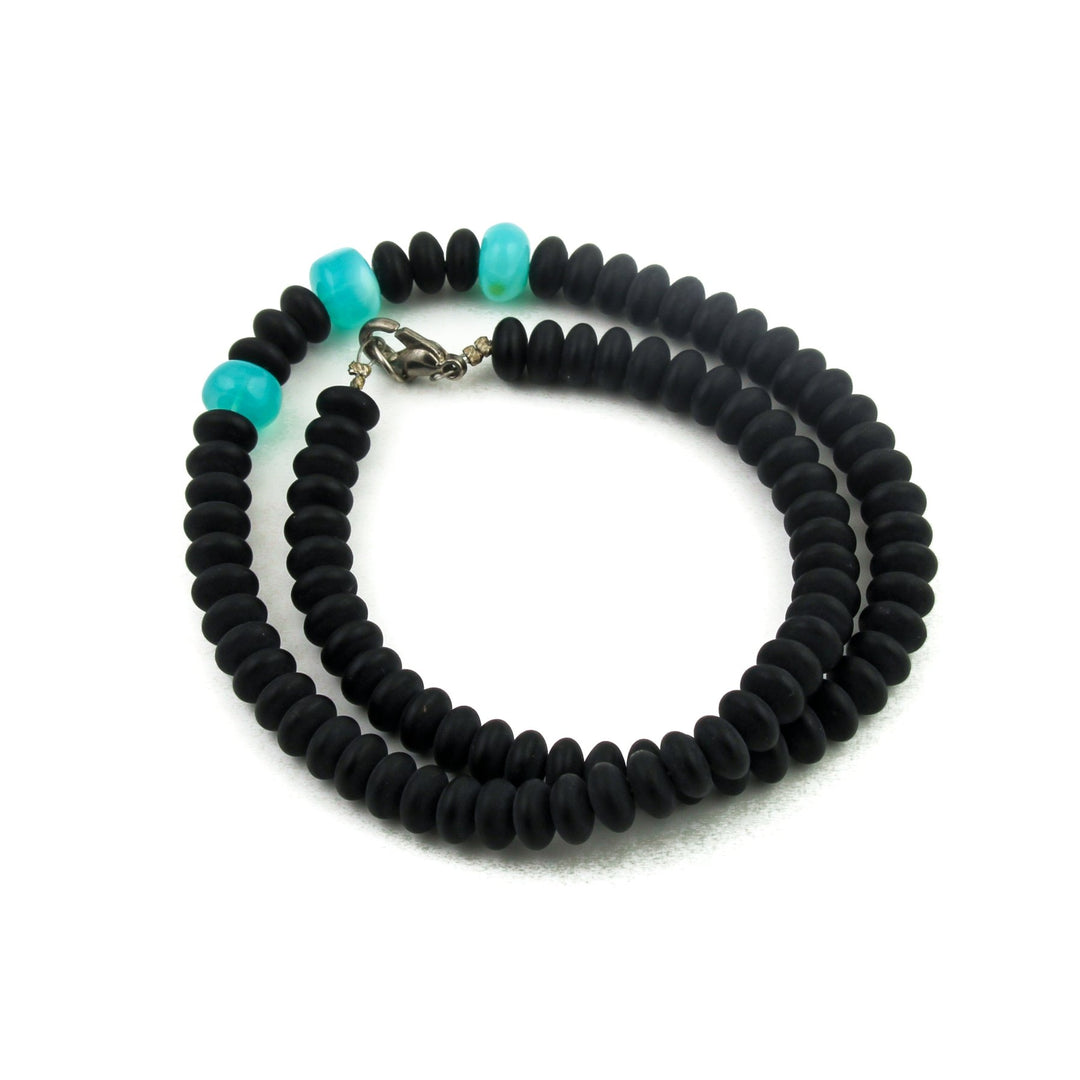 Matte Onyx x Gem silica Beaded Necklace - Kingdom Jewelry