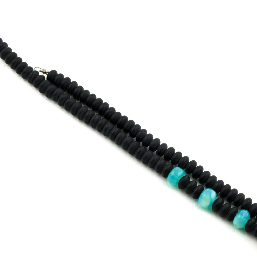 Matte Onyx x Gem silica Beaded Necklace - Kingdom Jewelry