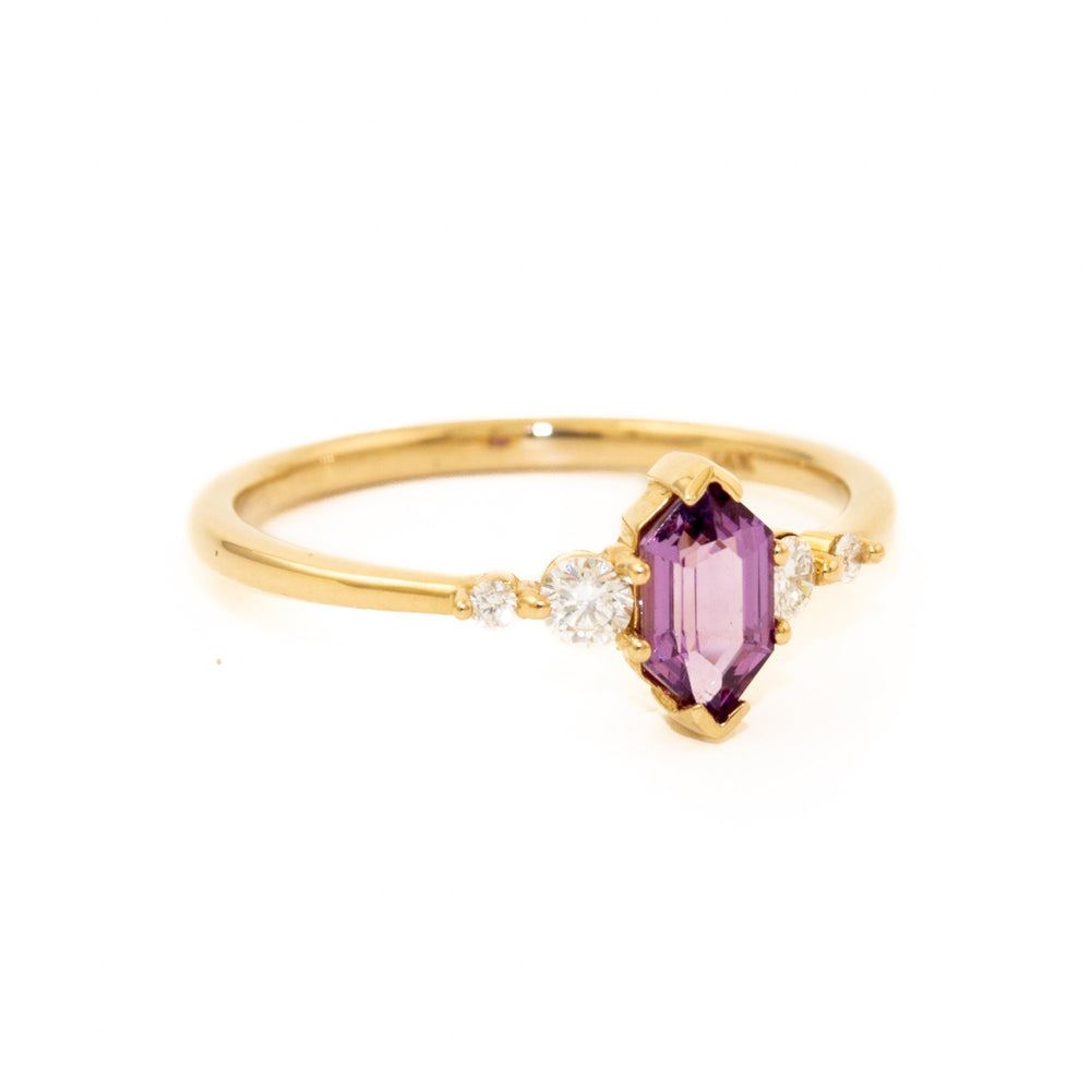 
                      
                        Mauve Sapphire & Diamond Engagement Ring - Kingdom Jewelry
                      
                    