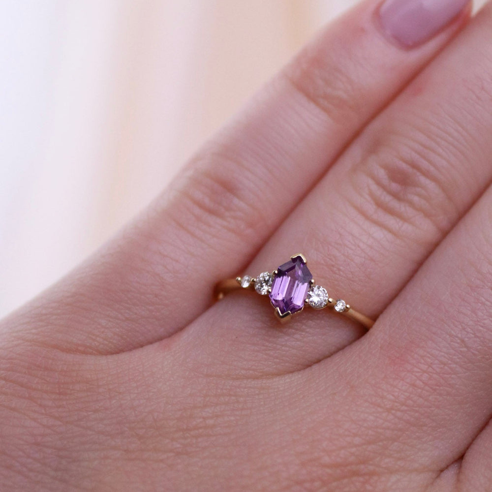 
                      
                        Mauve Sapphire & Diamond Engagement Ring - Kingdom Jewelry
                      
                    