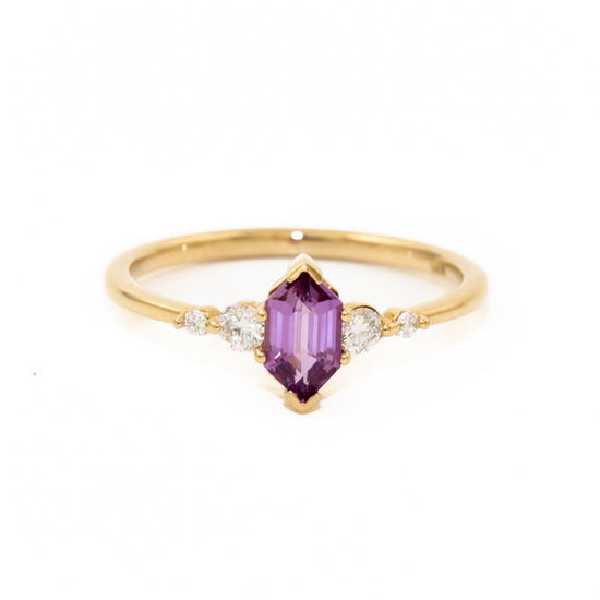 Load image into Gallery viewer, Mauve Sapphire &amp;amp; Diamond Engagement Ring - Kingdom Jewelry
