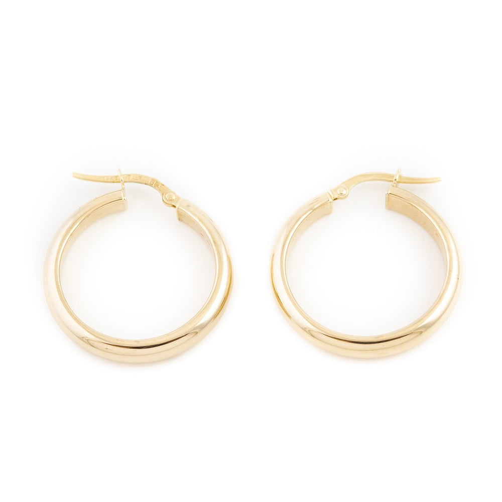 Medium Halfpipe Gold Hoops - Kingdom Jewelry